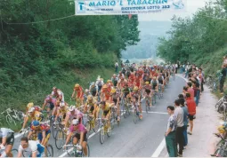 Il passaggio del Giro d'Italia 1999 sulla Colletta nel giorno che darà a Pantani la maglia rosa (foto archivio Mario Berardo)